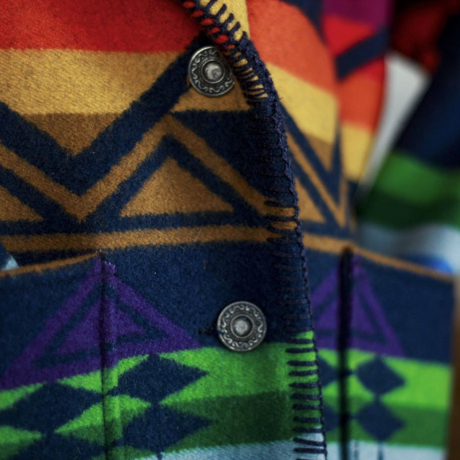 Pendleton Rainbow Wool Jacket Medium Made in USA Southwestern Aztec Coat