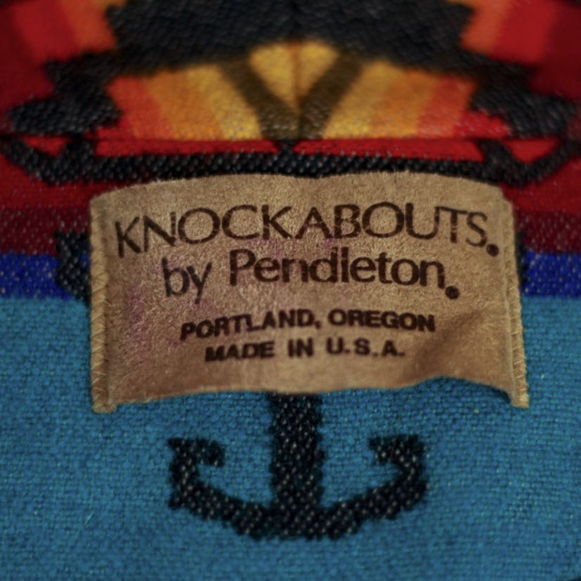 Pendleton Knockabouts Aztec Wool Jacket Medium Made in USA Turquoise Western Coat