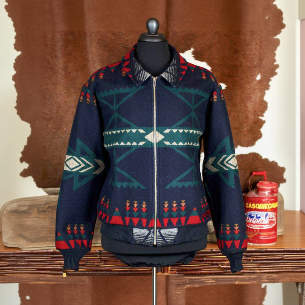 Vintage 80s & 90s Pendleton Southwestern Jacket Distressed Size: Large