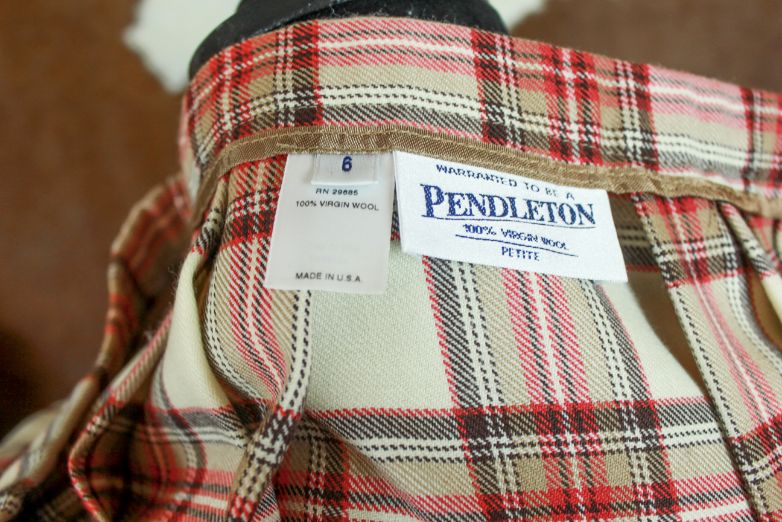 Vintage Pendleton Wool Suit Set Plaid Jacket Size 10 Petite Skirt Size 6 Petite Academia
