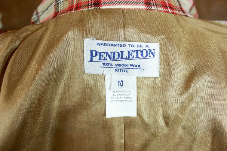 Vintage Pendleton Wool Suit Set Plaid Jacket Size 10 Petite Skirt Size 6 Petite Academia