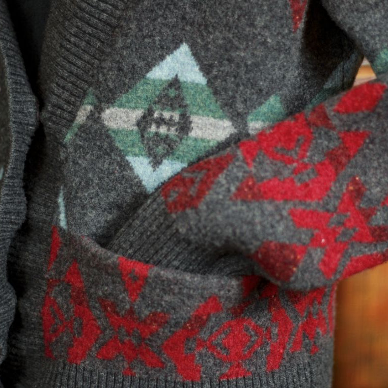 Pendleton Authentic Westerny Aztec Lambswool Cardigan Button Sweater Size Small