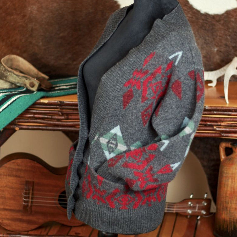 Pendleton Authentic Westerny Aztec Lambswool Cardigan Button Sweater Size Small