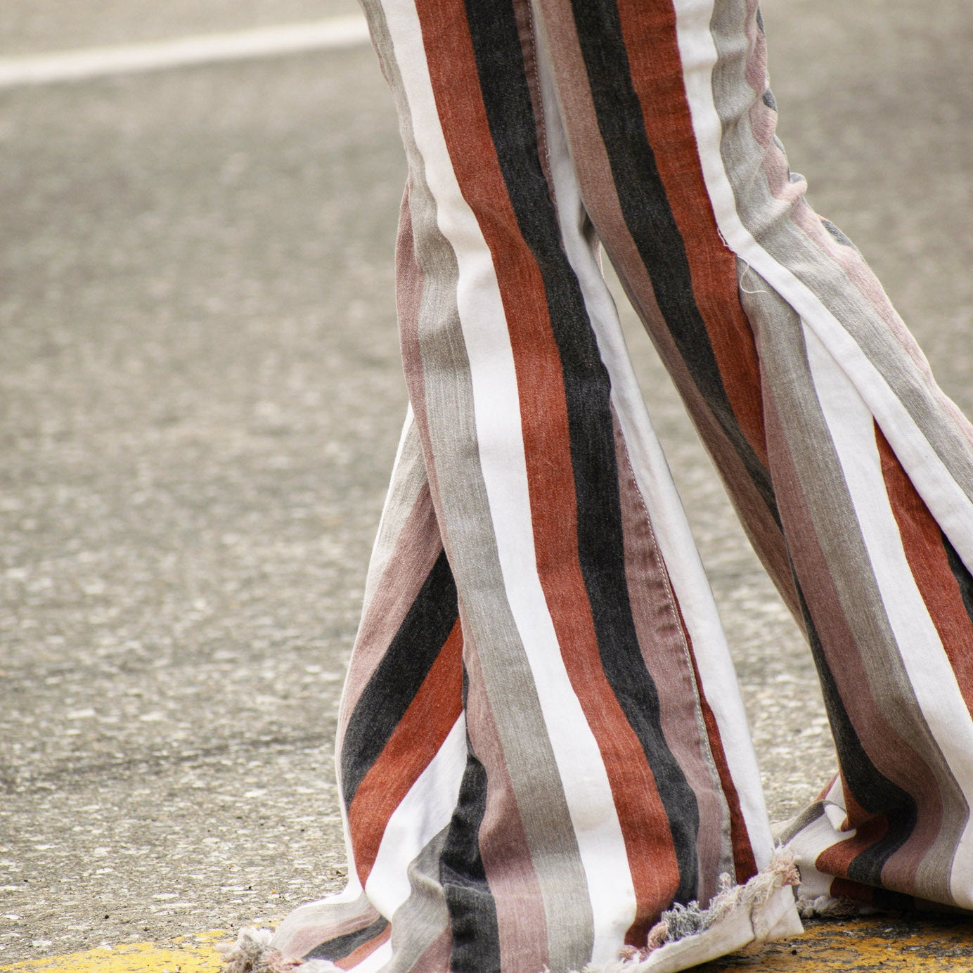 Altar'd State Striped Bell Bottom Jeans