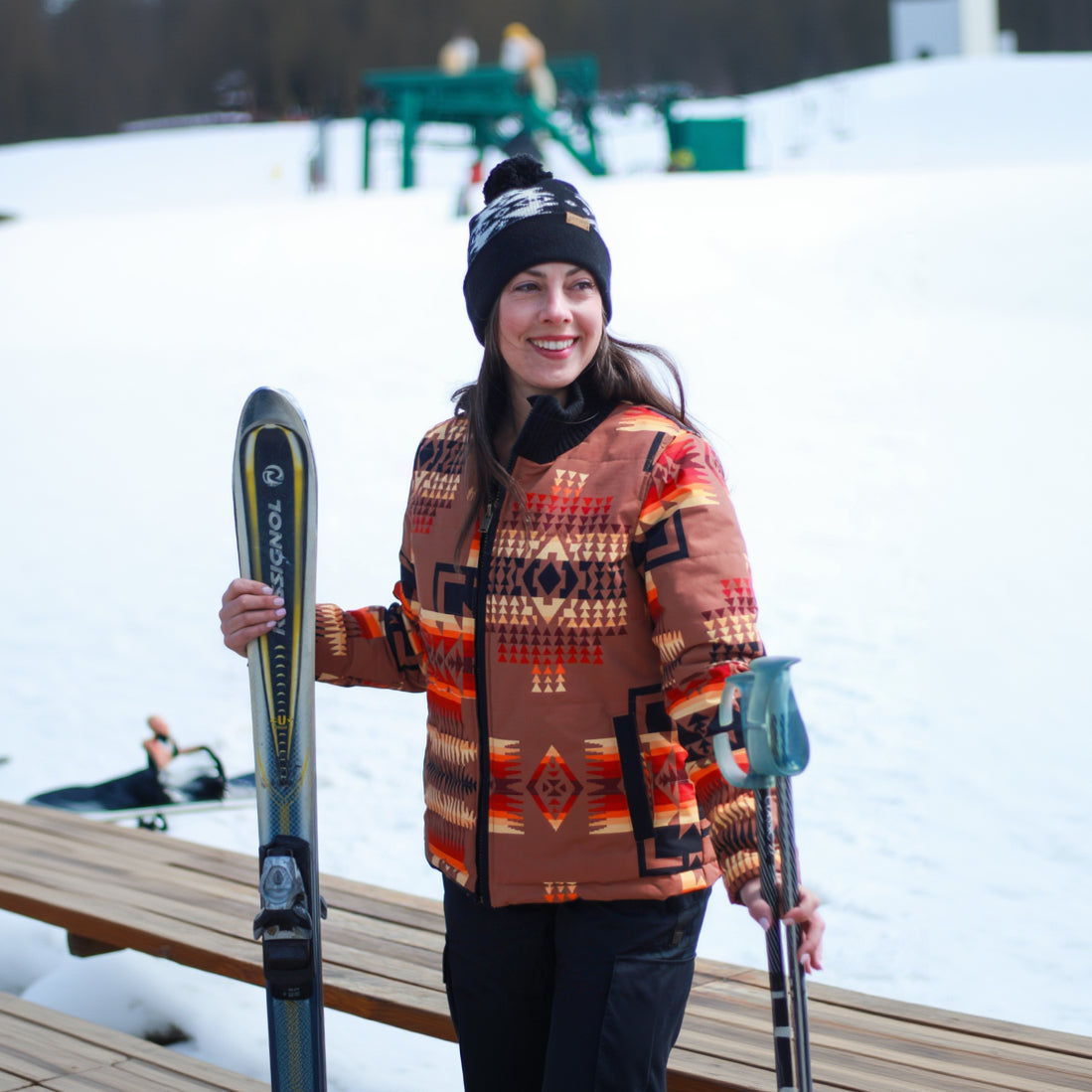 Pendleton Burnt Orange Snow Jacket Mesa Pattern Size Small