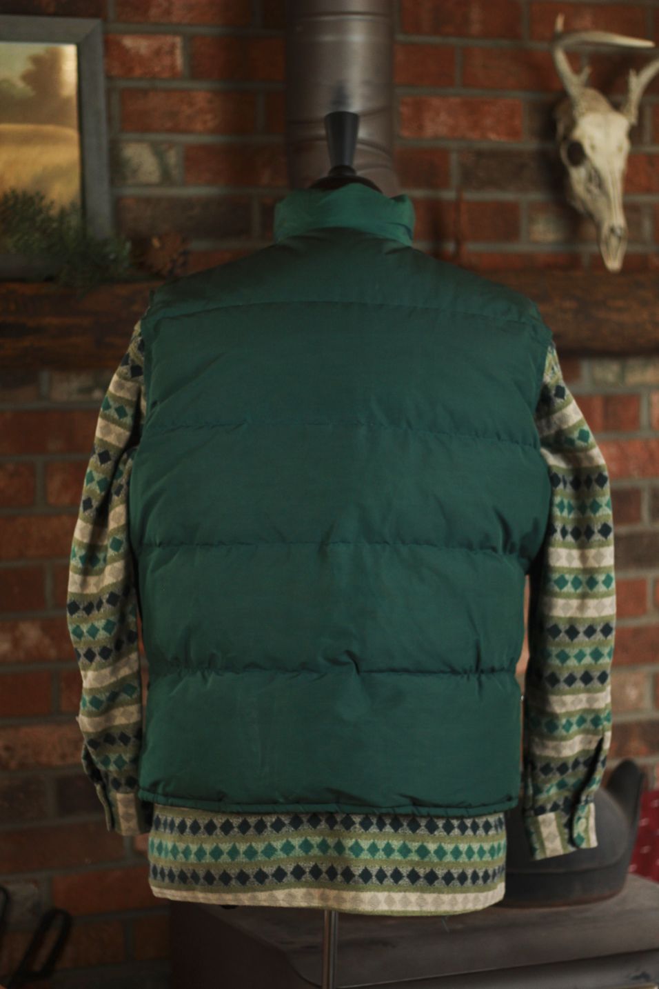 Vintage Walls Blizzard-Pruf Down Vest Green Insulated Western Vest Men’s Large