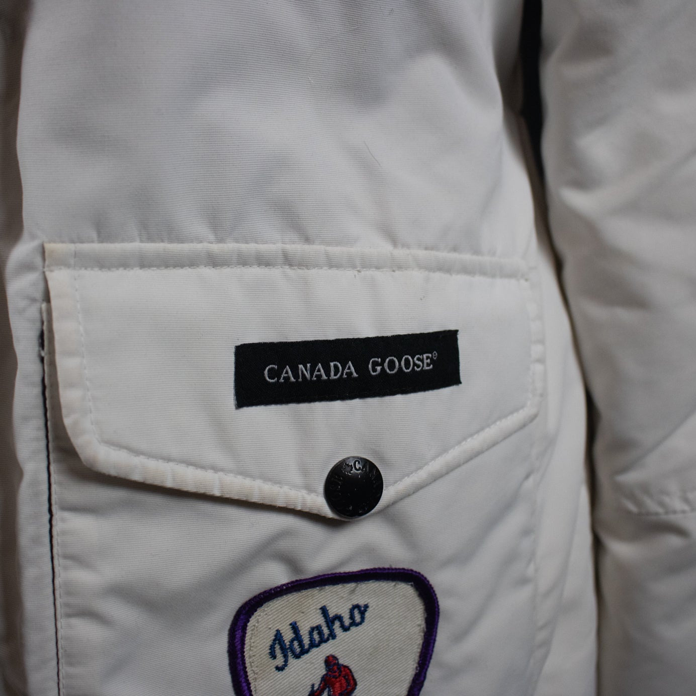 Canada Goose Arctic Program Patch Parka White Olympic Style Jacket Size Small