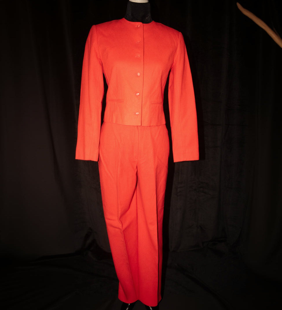 Pendleton Women's Red Wool Pant Suit with Blazer Blazer and Pants Size 6
