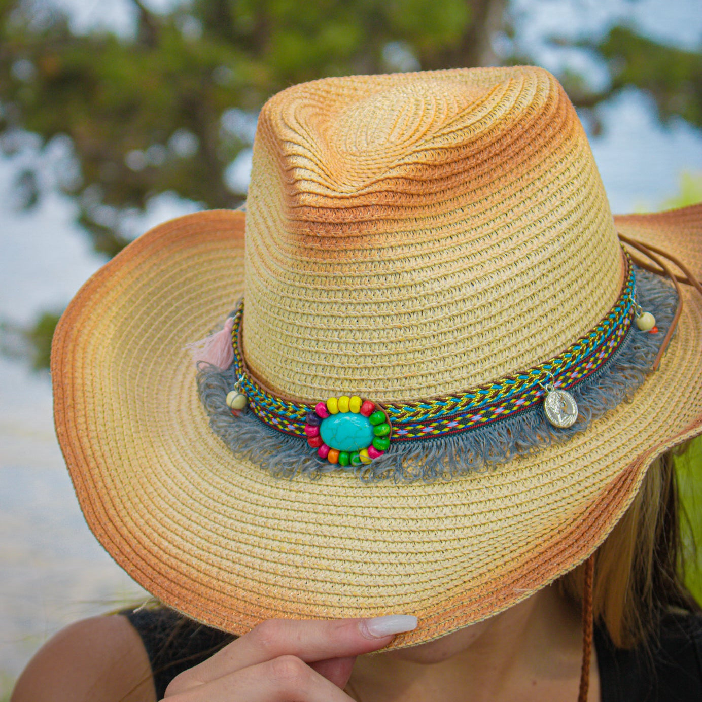 Two Shade 100% Recycled Paper Woven Sun Hat