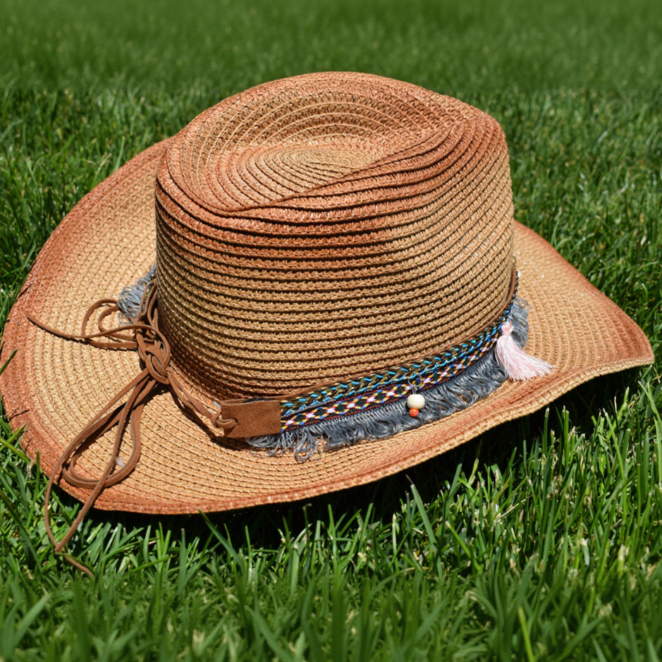 Two Shade 100% Recycled Paper Woven Sun Hat