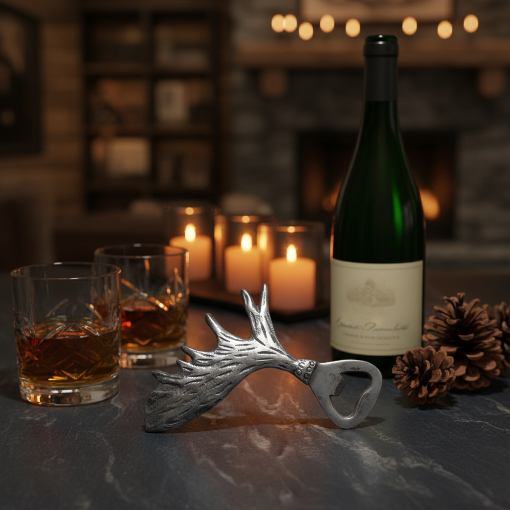 Chrome Moose Antler Bottle Opener
