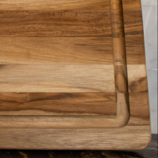 Large Ribbed Rectangle Wooden Cutting Board Butcher Block Serving Board 2 Sizes Available