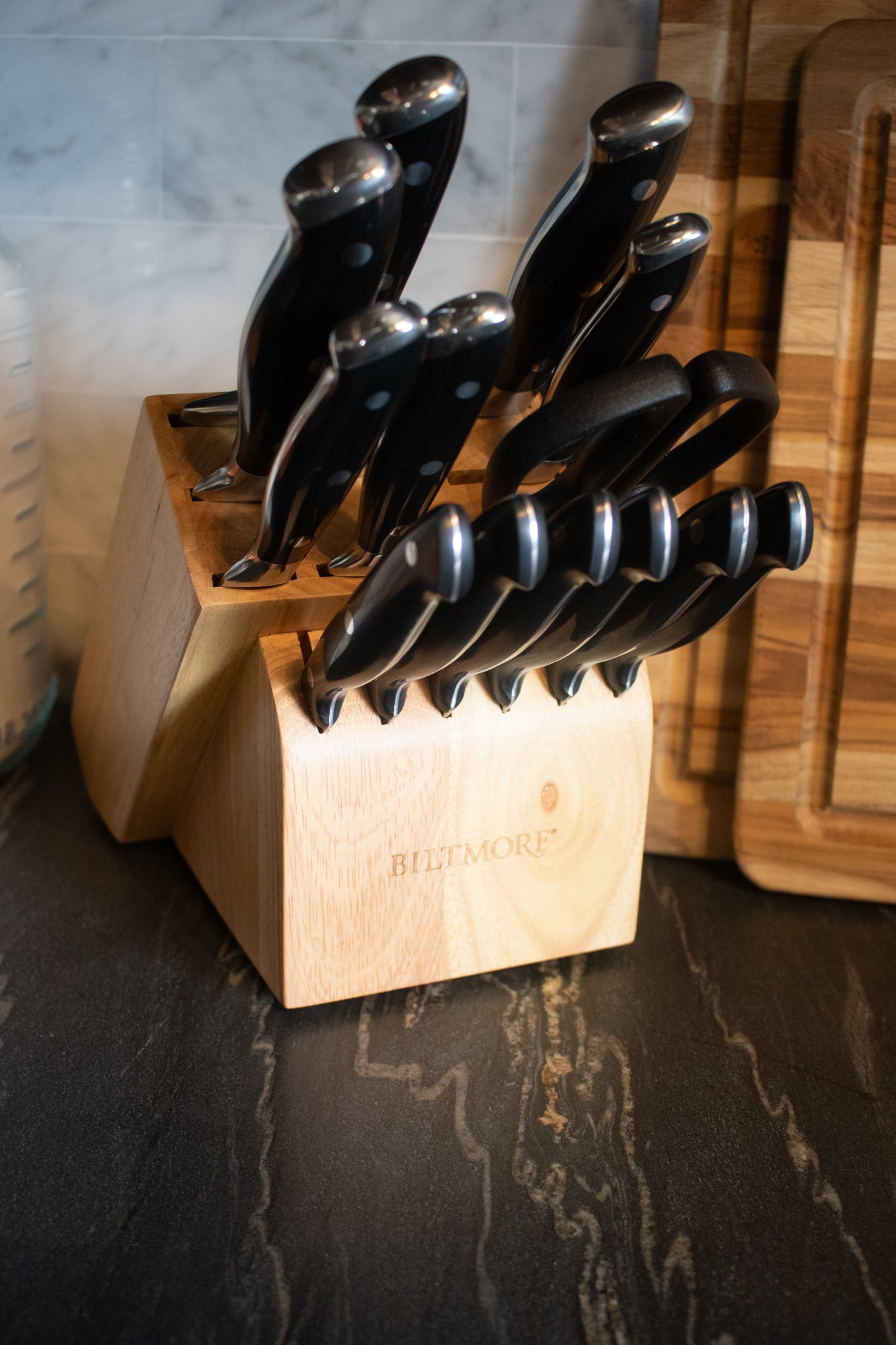Biltmore 14 Piece Forged Cutlery Knife Set in Black