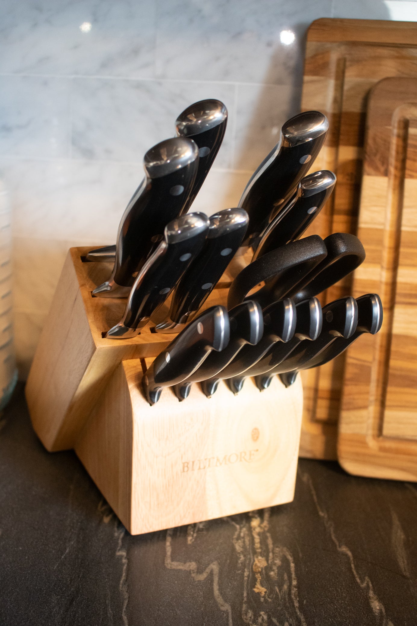 Biltmore 14 Piece Forged Cutlery Knife Set in Black
