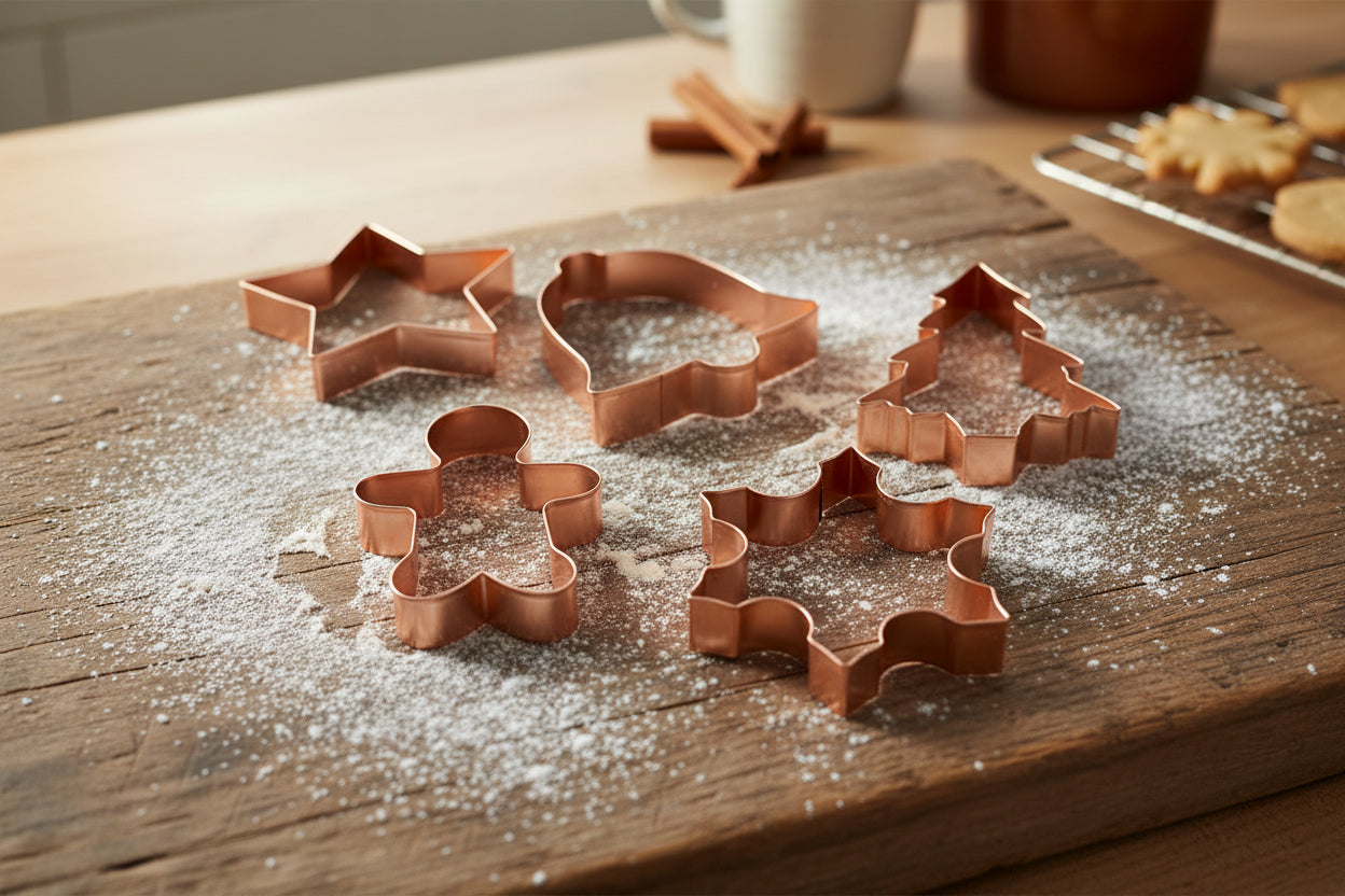 Copper Christmas Cookie Cutters Set