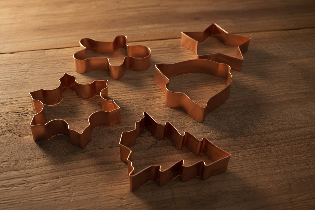 Copper Christmas Cookie Cutters Set