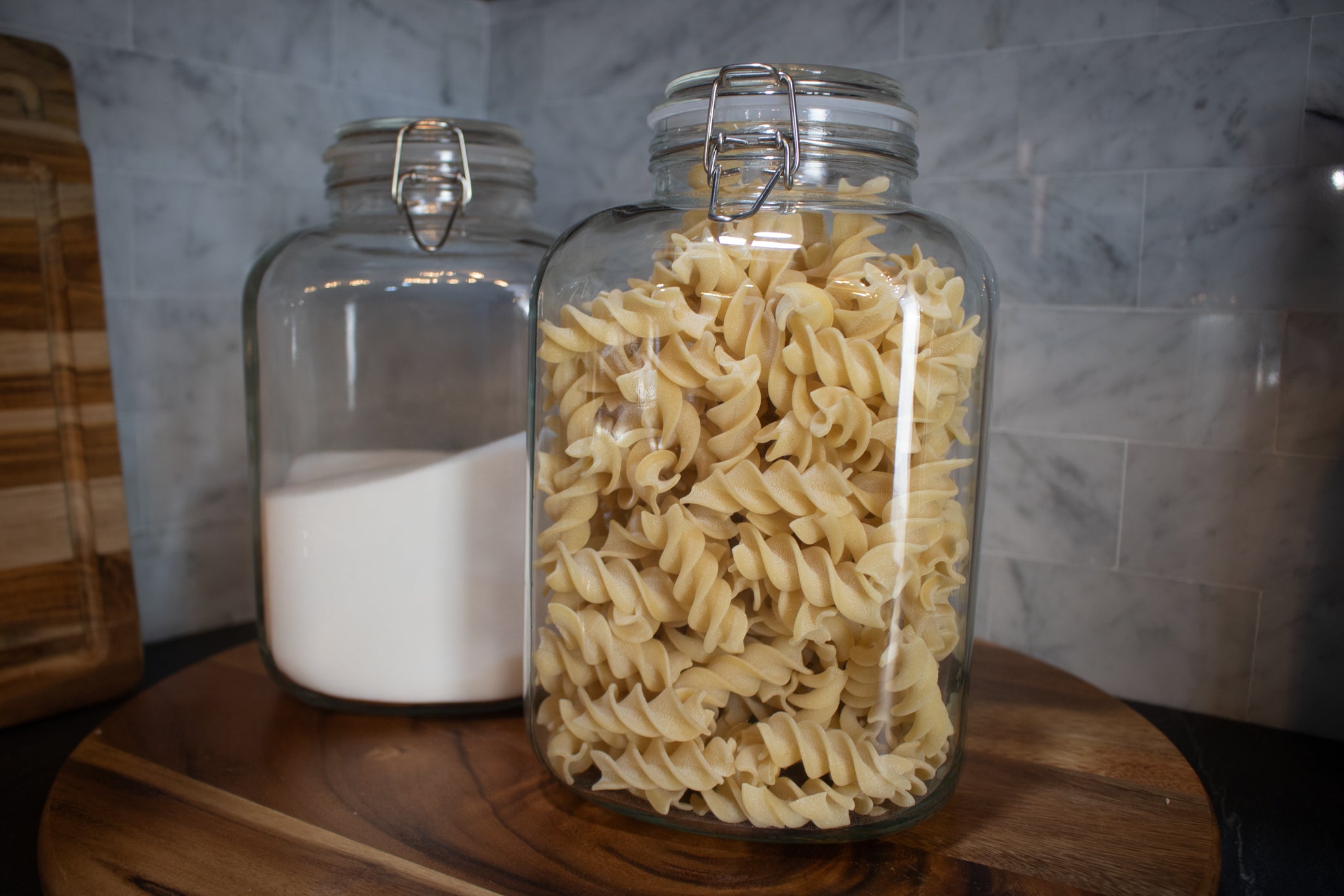 Large Wide Square Storage Jar with Clasp Closure