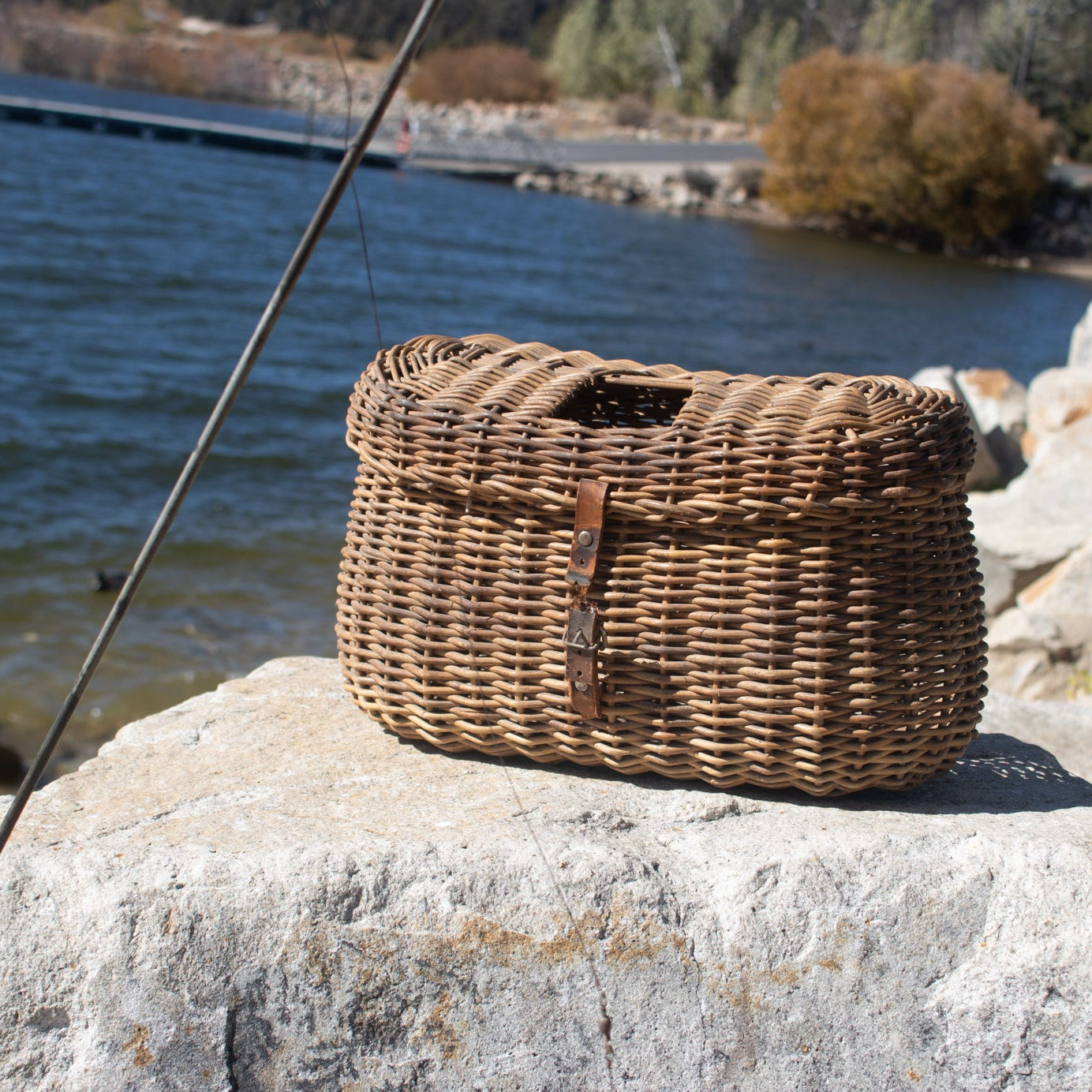 Vintage FIshing Creel Wicker Basket
