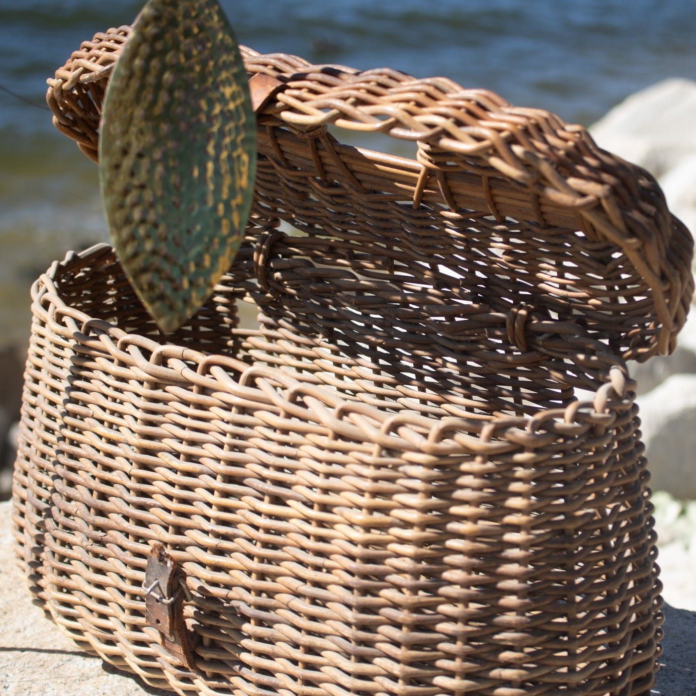 Vintage FIshing Creel Wicker Basket