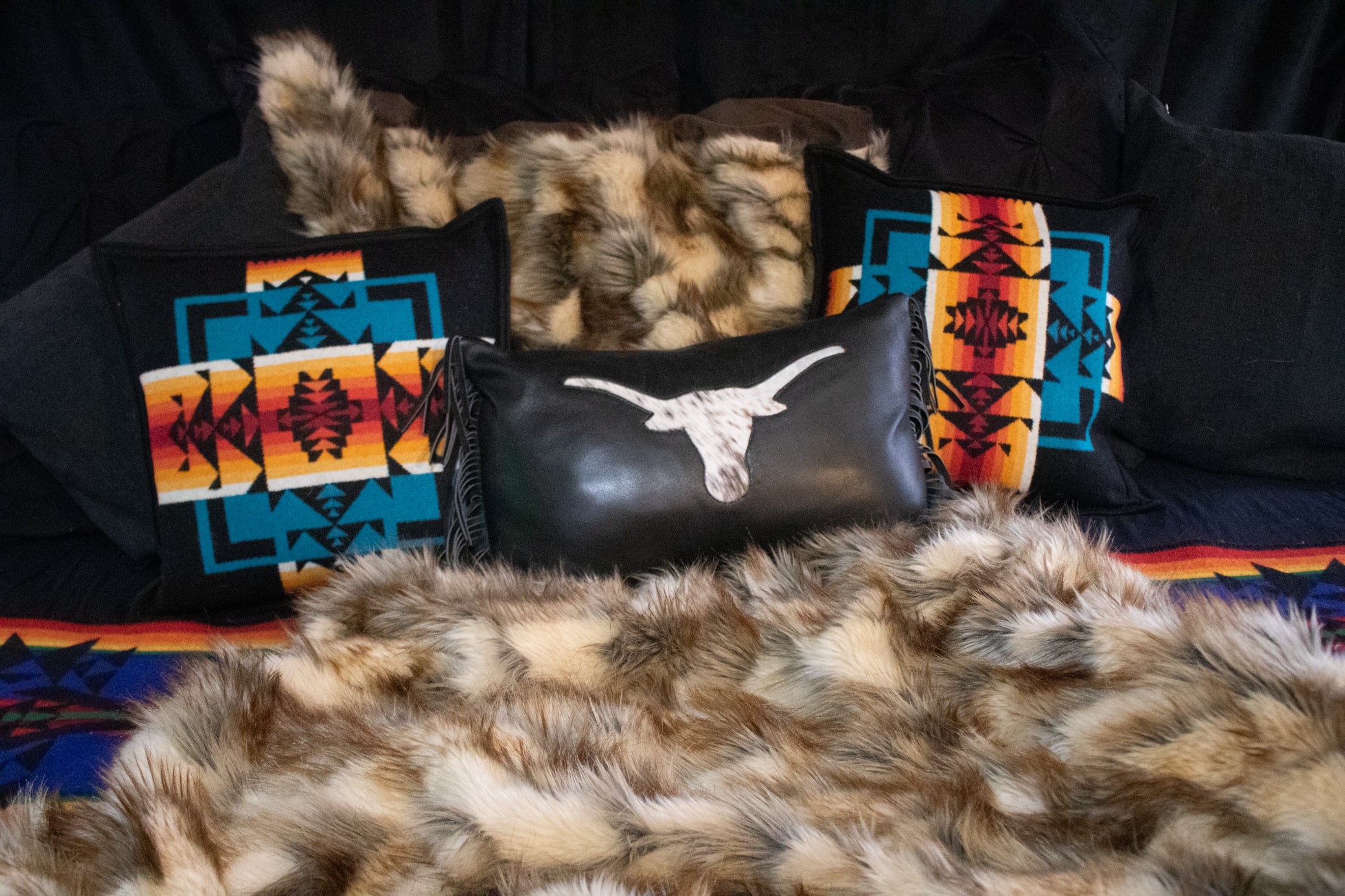 Pendleton Black Chief Joseph Pillow 16"x16"