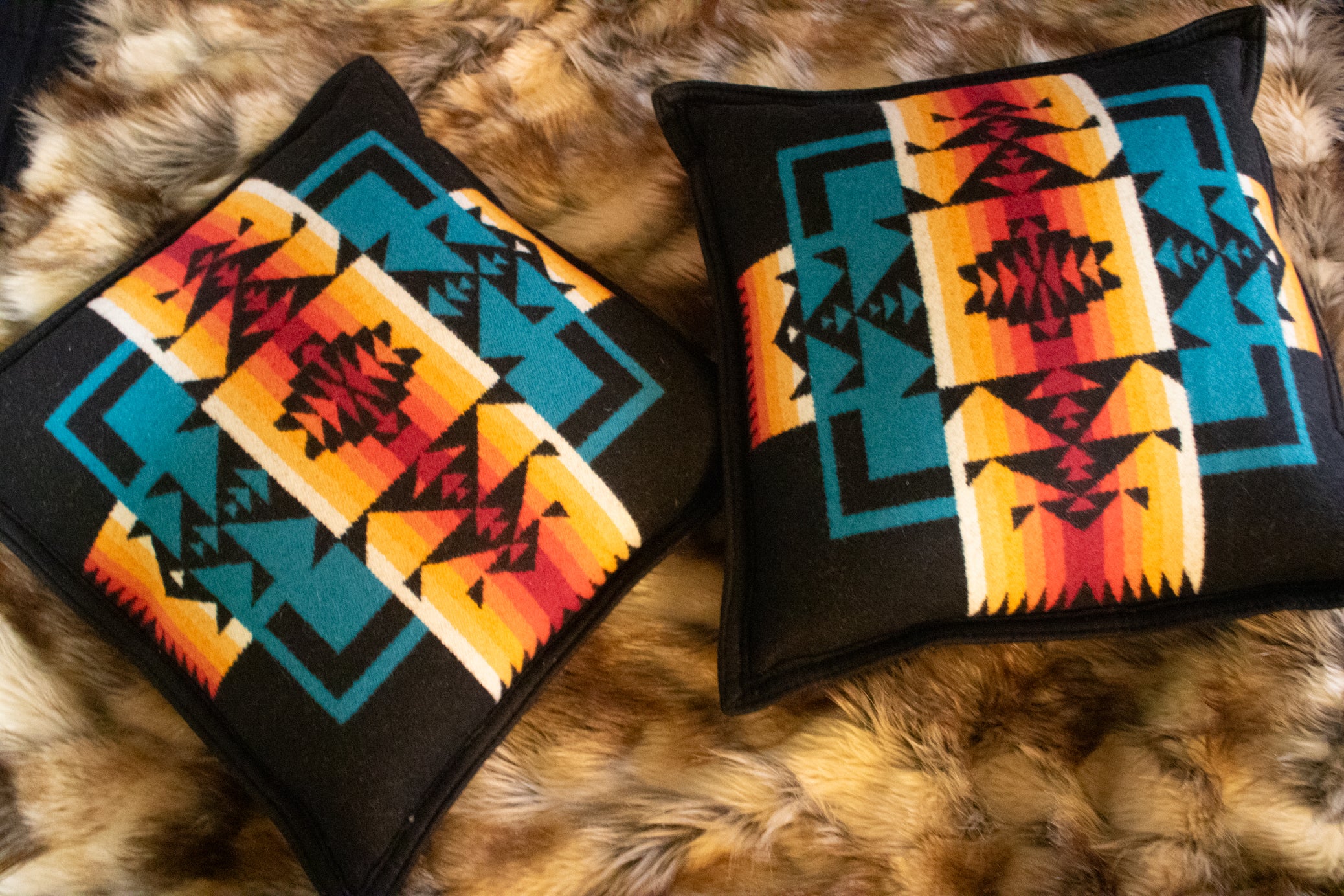 Pendleton Black Chief Joseph Pillow 16"x16"