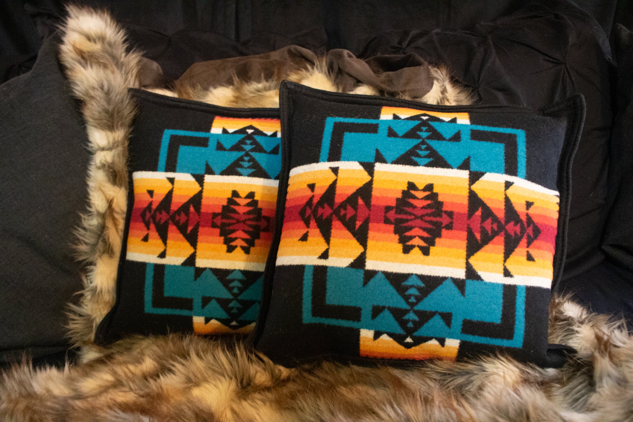 Pendleton Black Chief Joseph Pillow 16"x16"