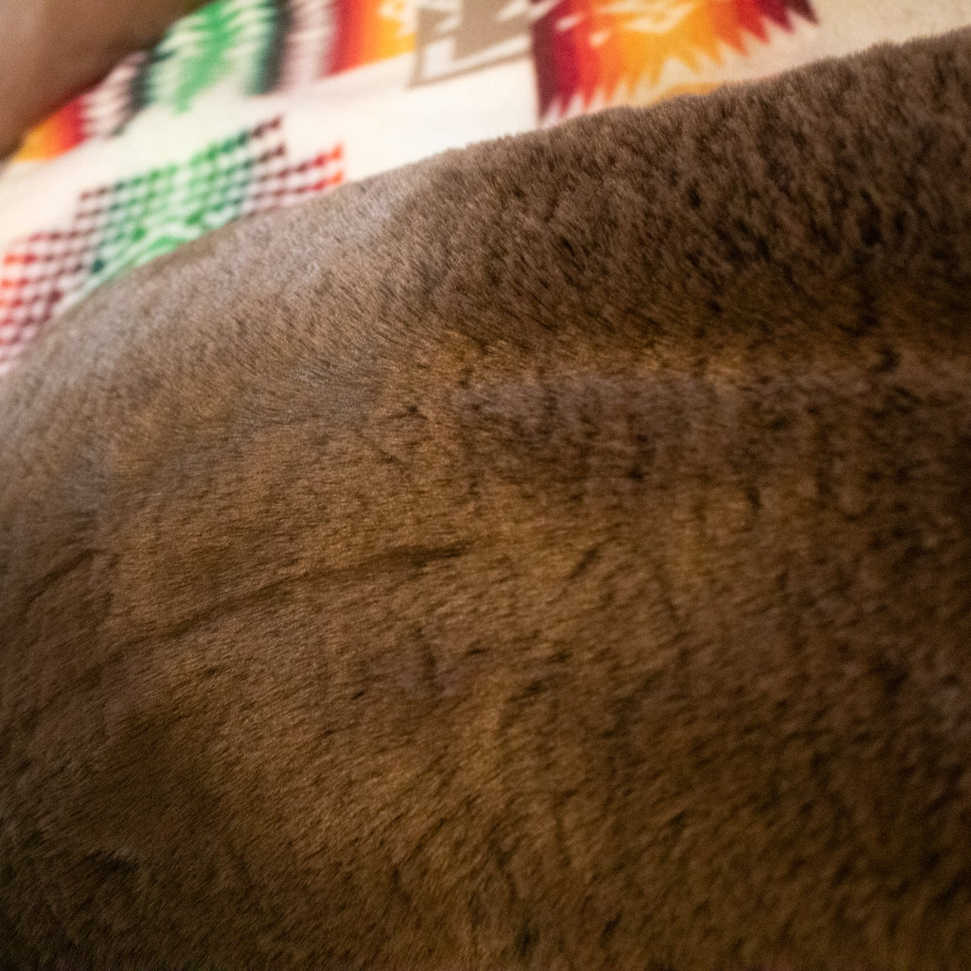 Cozy Brown Fluffy Pillow Soft & Plush 23” x 11”