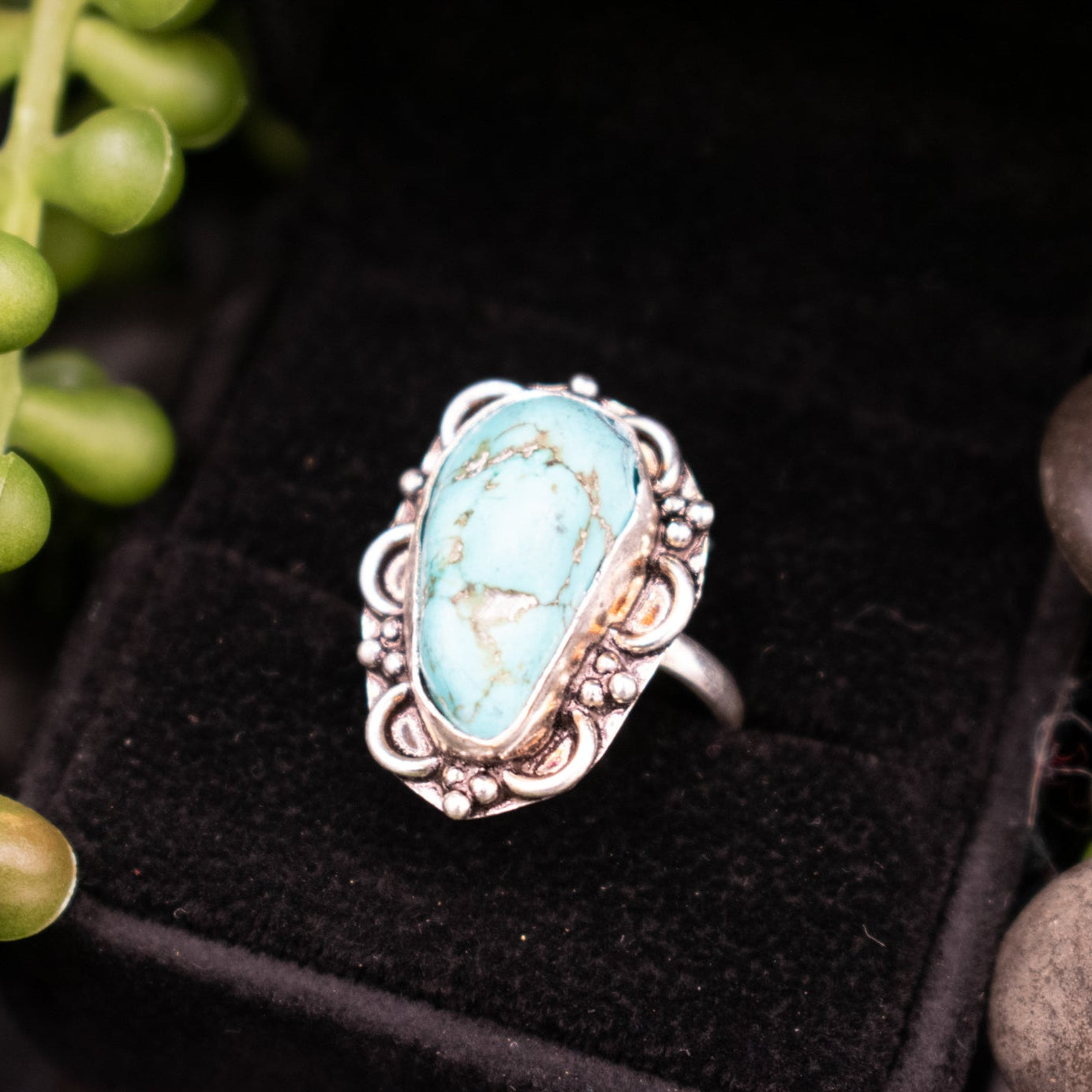 Faux Turquoise Gemstone Ring Size 8