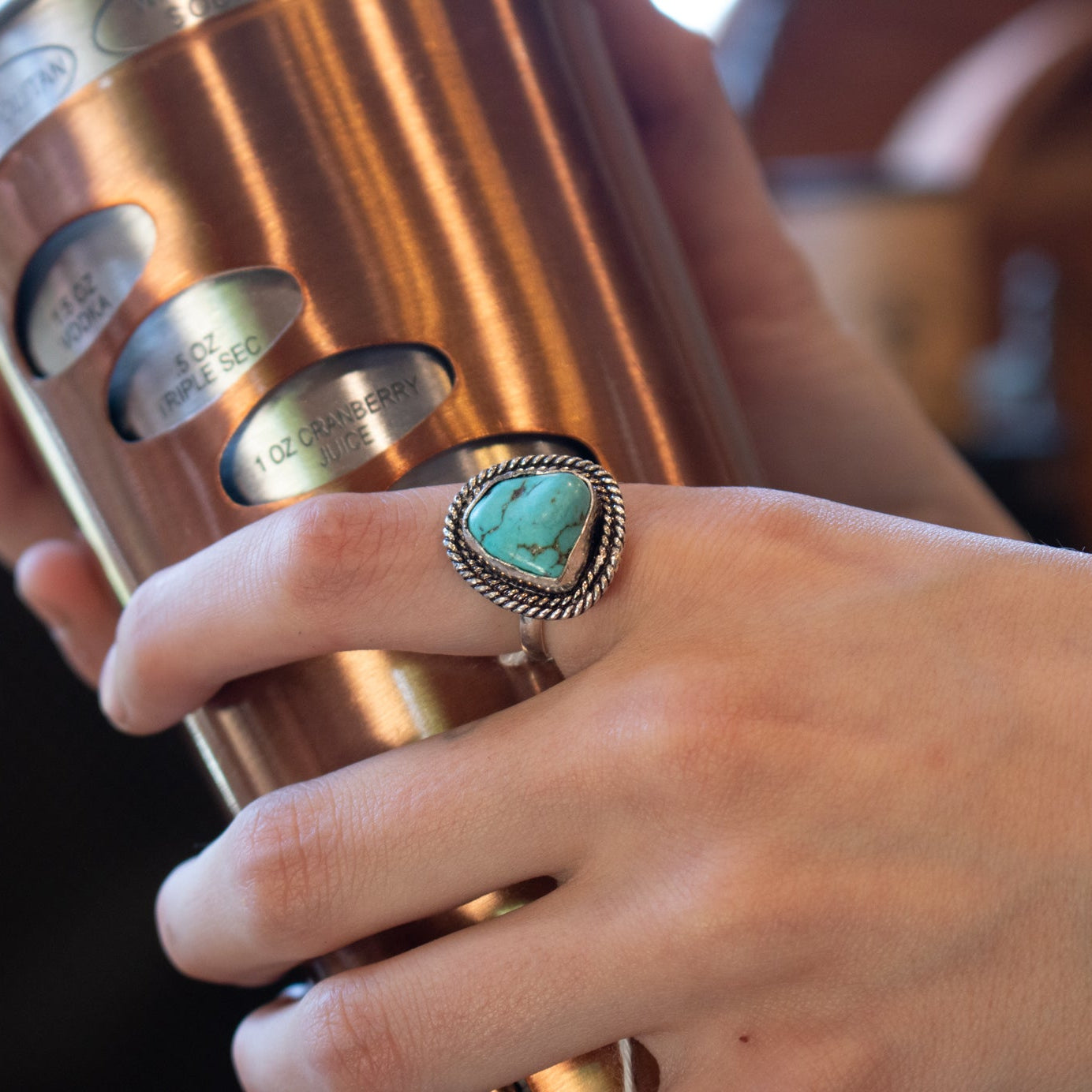 Faux Turquoise Gemstone Ring Size 6