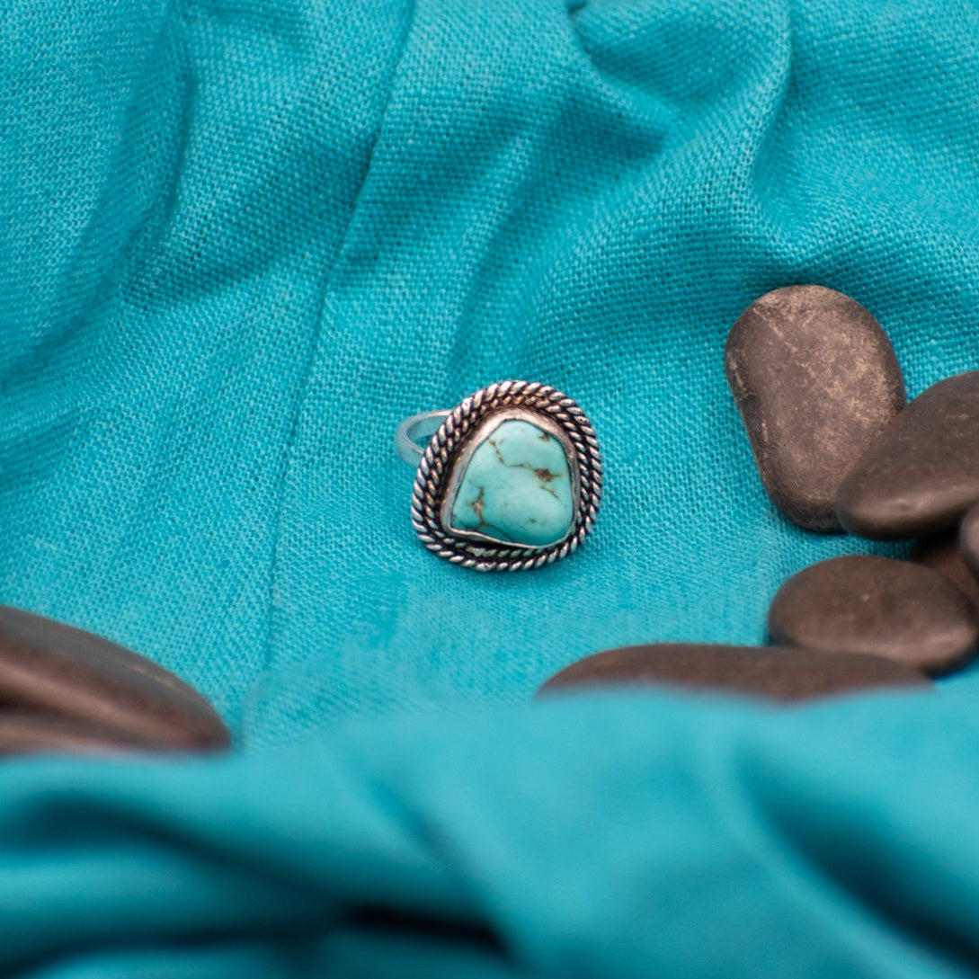 Faux Turquoise Gemstone Ring Size 6