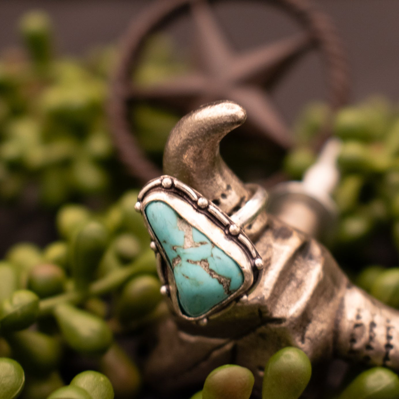 Faux Turquoise Gemstone Ring Size 6
