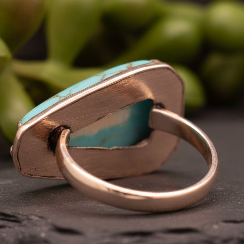 Faux Turquoise Gemstone Ring Size 6