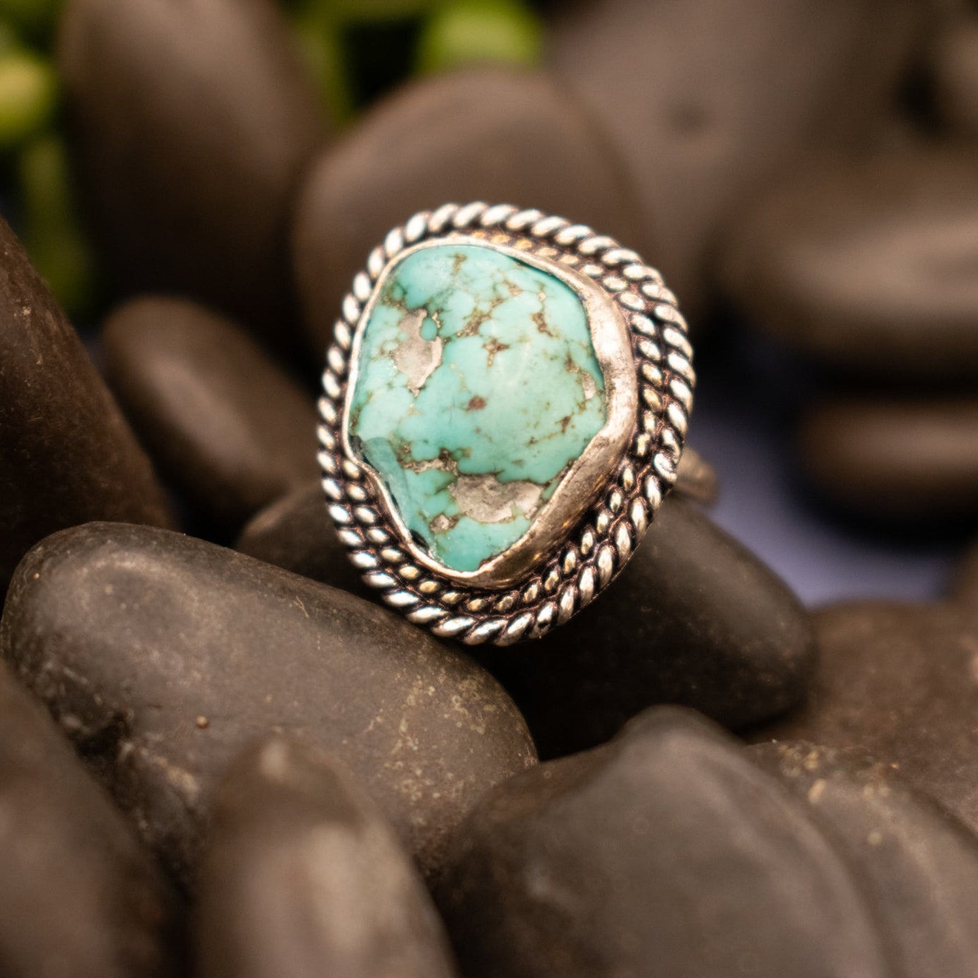 Faux Turquoise Gemstone Ring Size 6