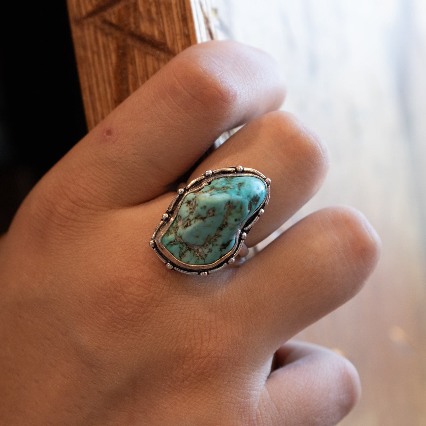 Faux Turquoise Gemstone Ring size 8.5