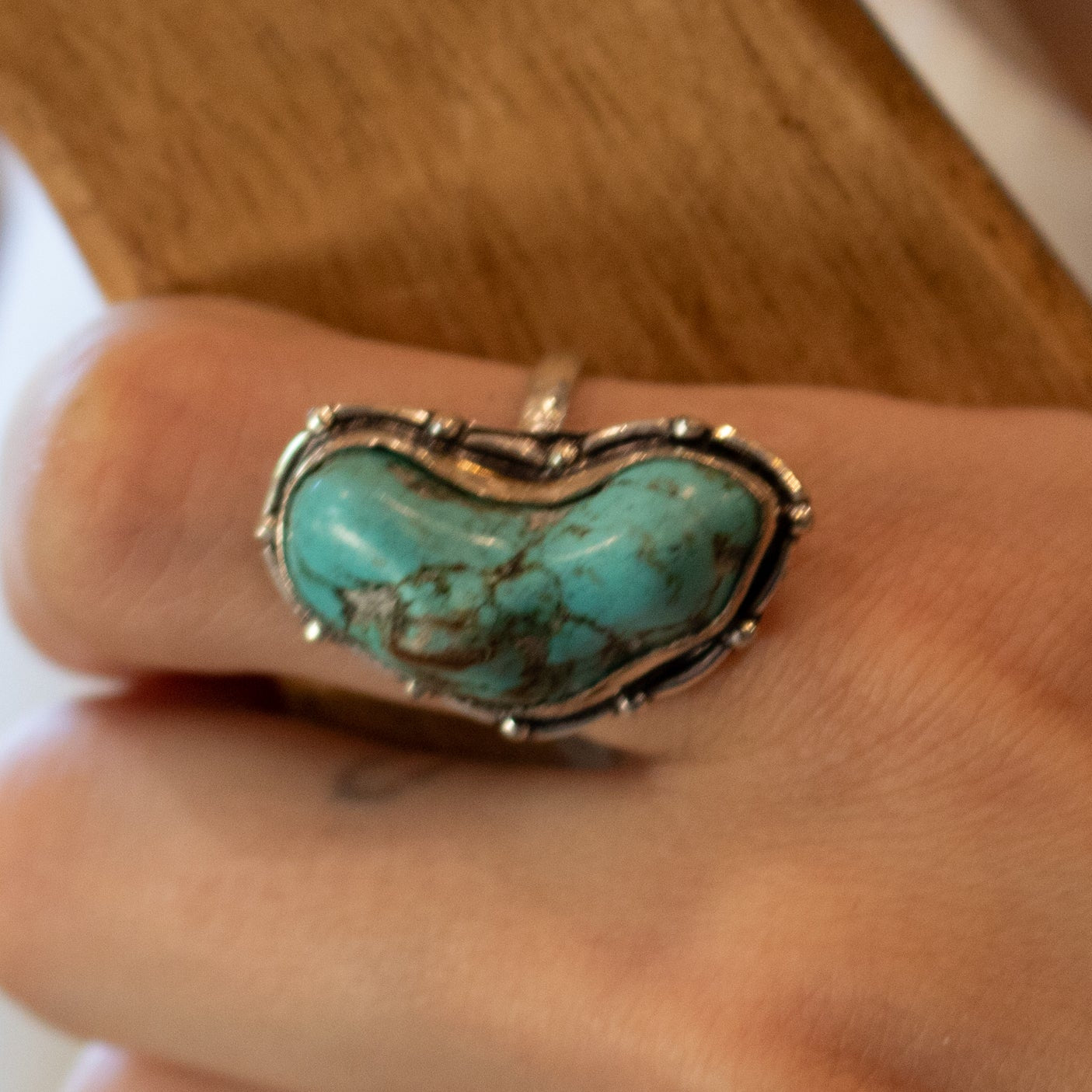 Faux Turquoise Gemstone Ring Size 7