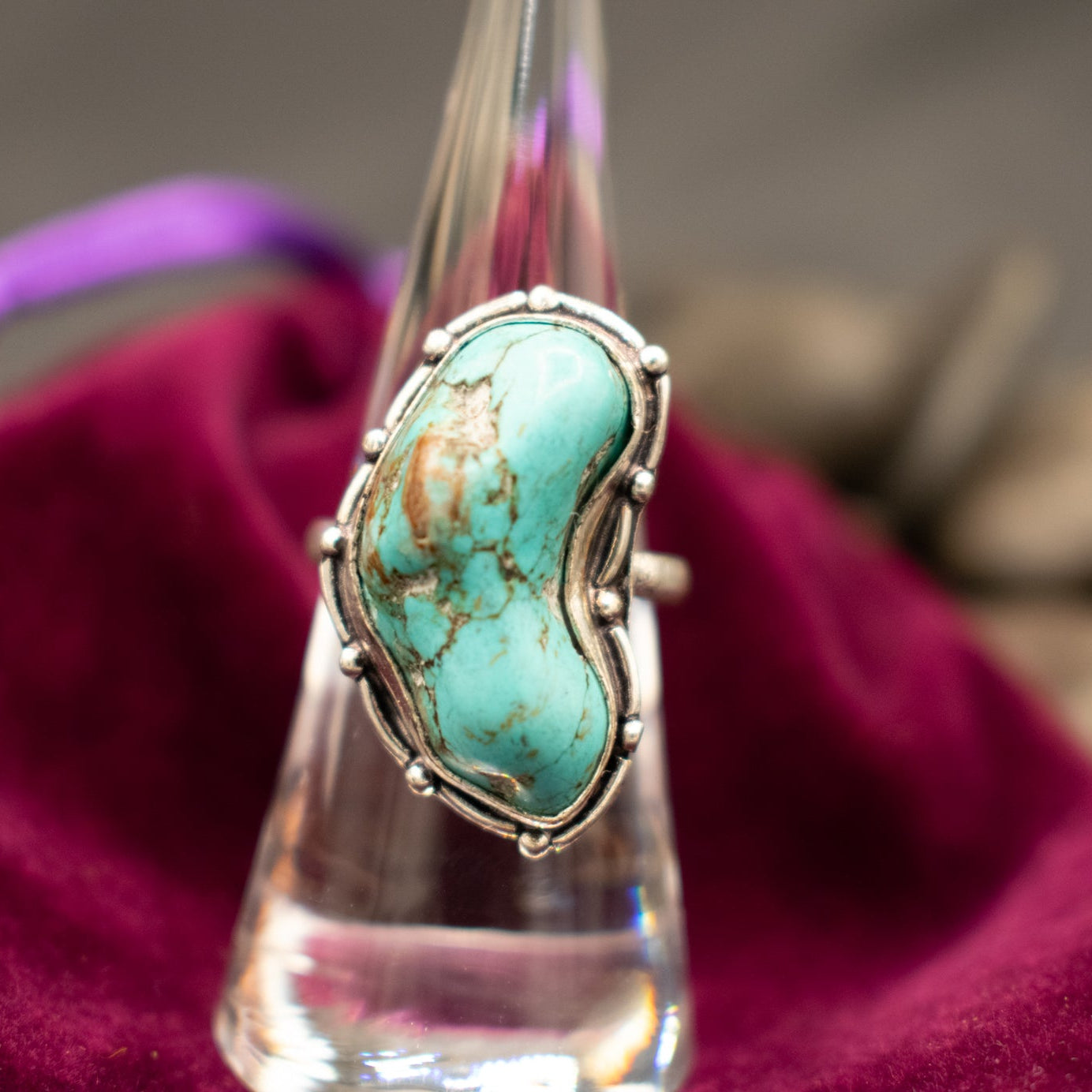 Faux Turquoise Gemstone Ring Size 7