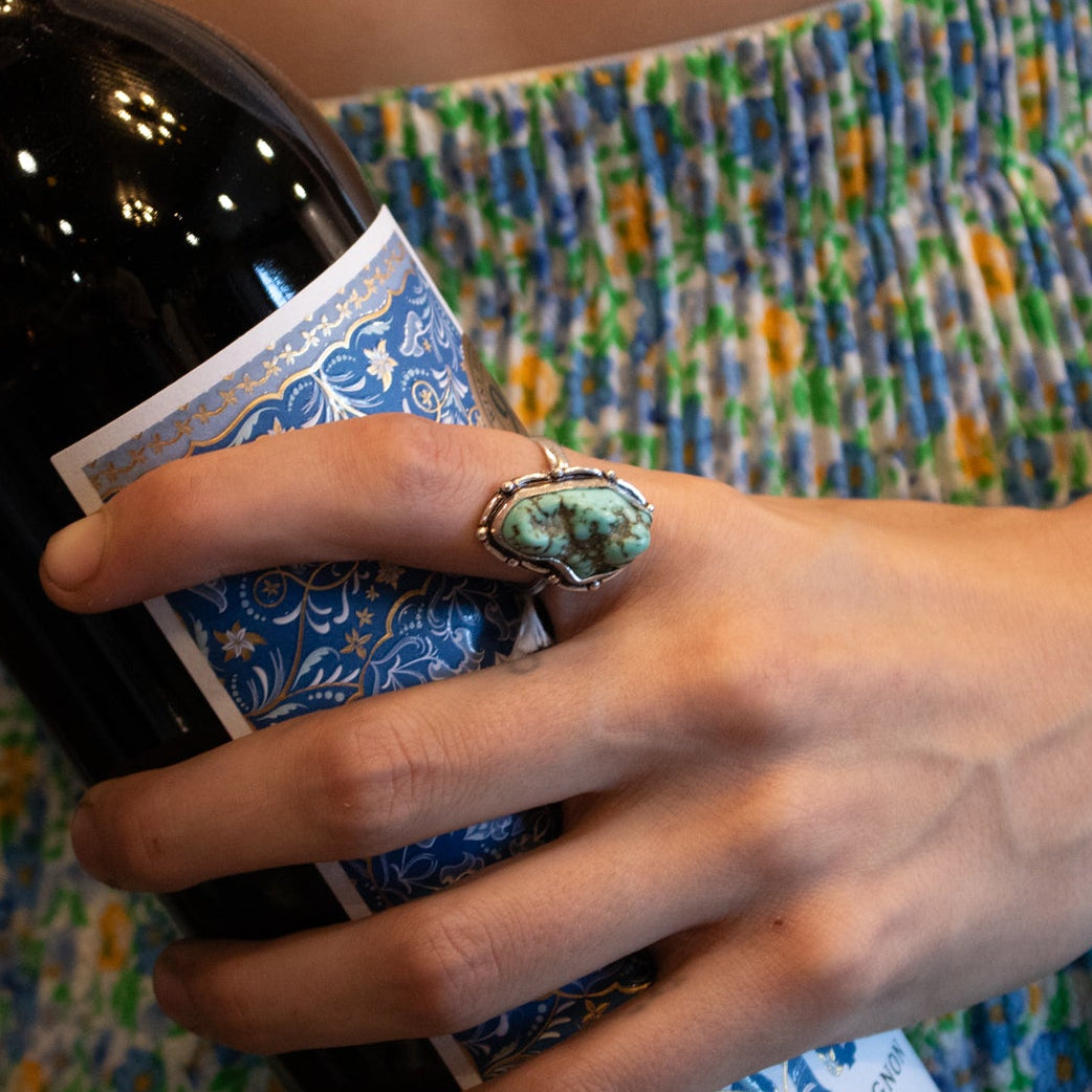 Faux Turquoise Gemstone Ring Size 6.5