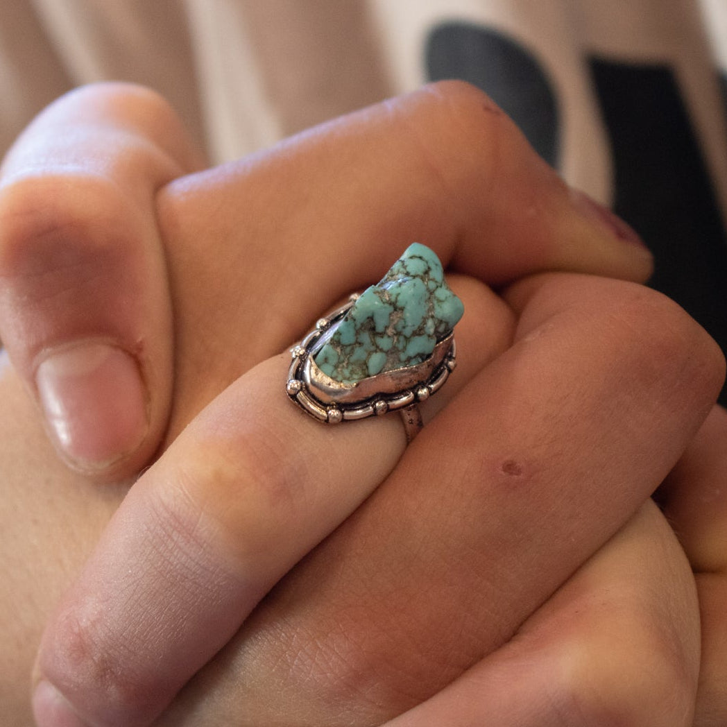 Faux Turquoise Gemstone Ring Size 6.5