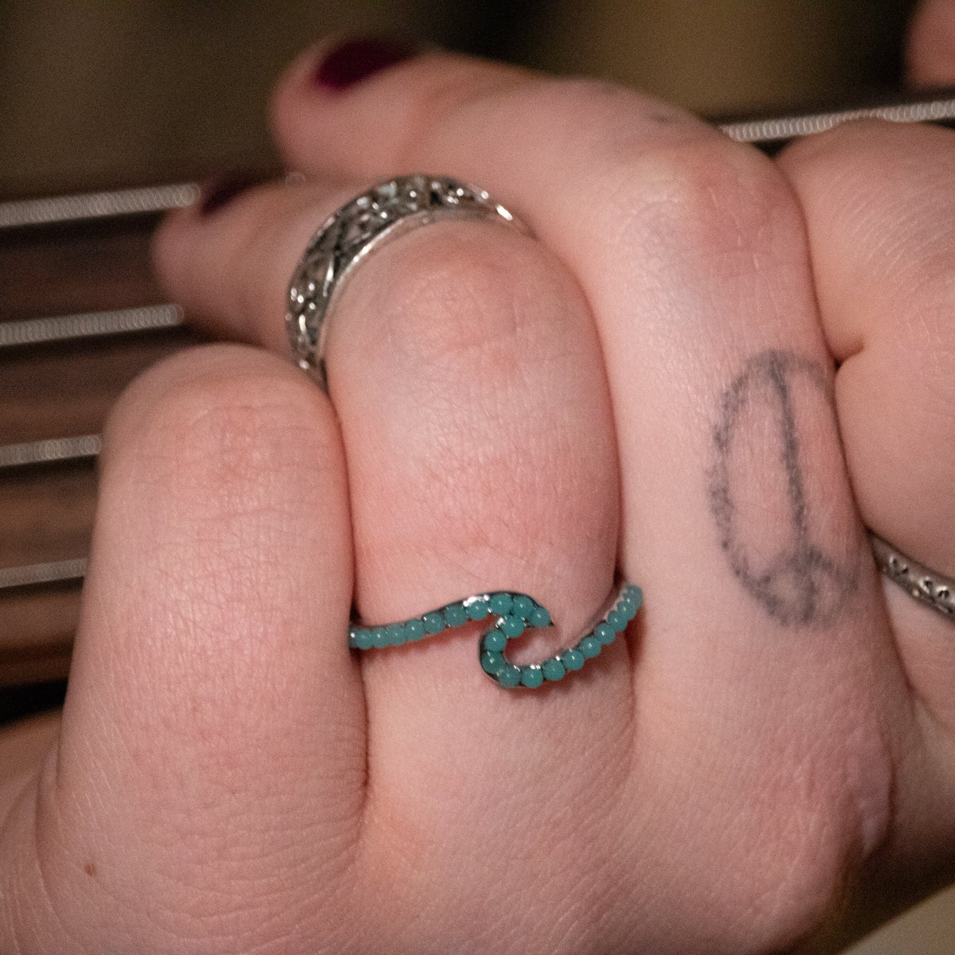 Pura Vida Stone Wave Ring