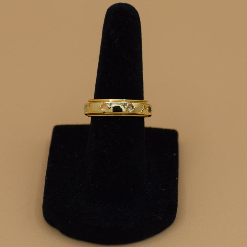 Pura Vida Mental Health Awareness Fidget Ring Gold