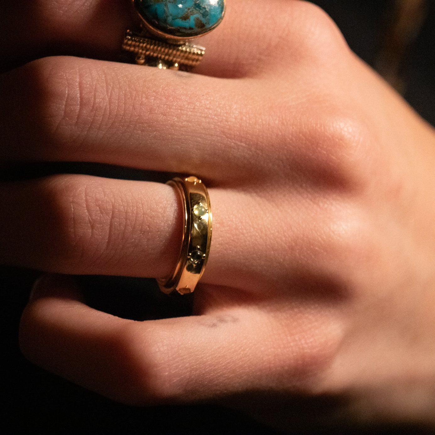 Pura Vida Mental Health Awareness Fidget Ring Gold