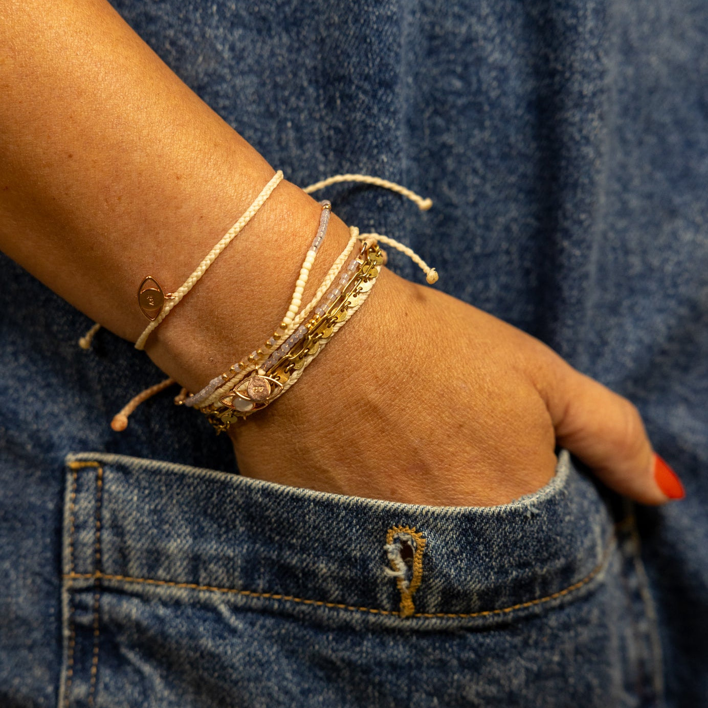 Pura Vida Original Bracelet With Eye Charm