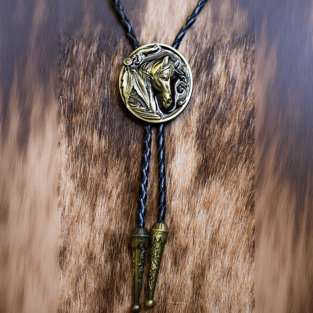 Novelty Fashion Jewelry Simple Metal Animal Horse Head Bolo Tie