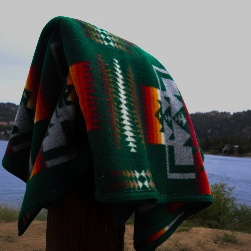 Pendleton Beaver State Green Blankets - 63"x80" Twin Size