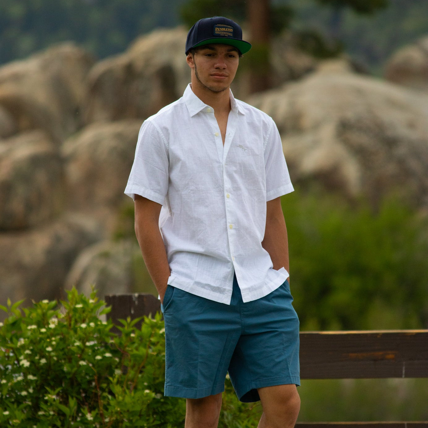 Ultimate Pull on Shorts in the Color Blue