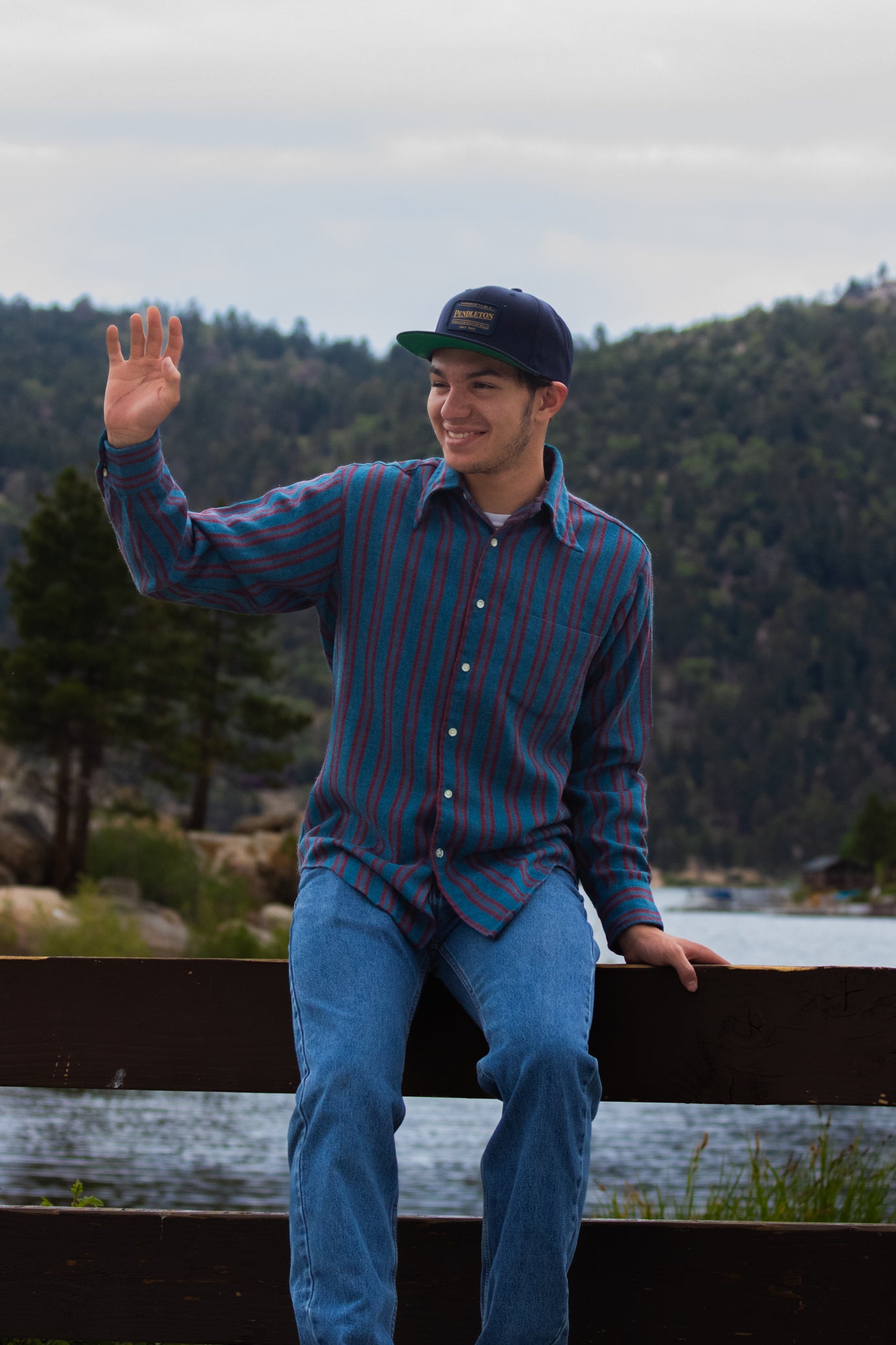 Old Scool Town Craft Tapereo Penney's Blue Striped Red Button-up Shirt