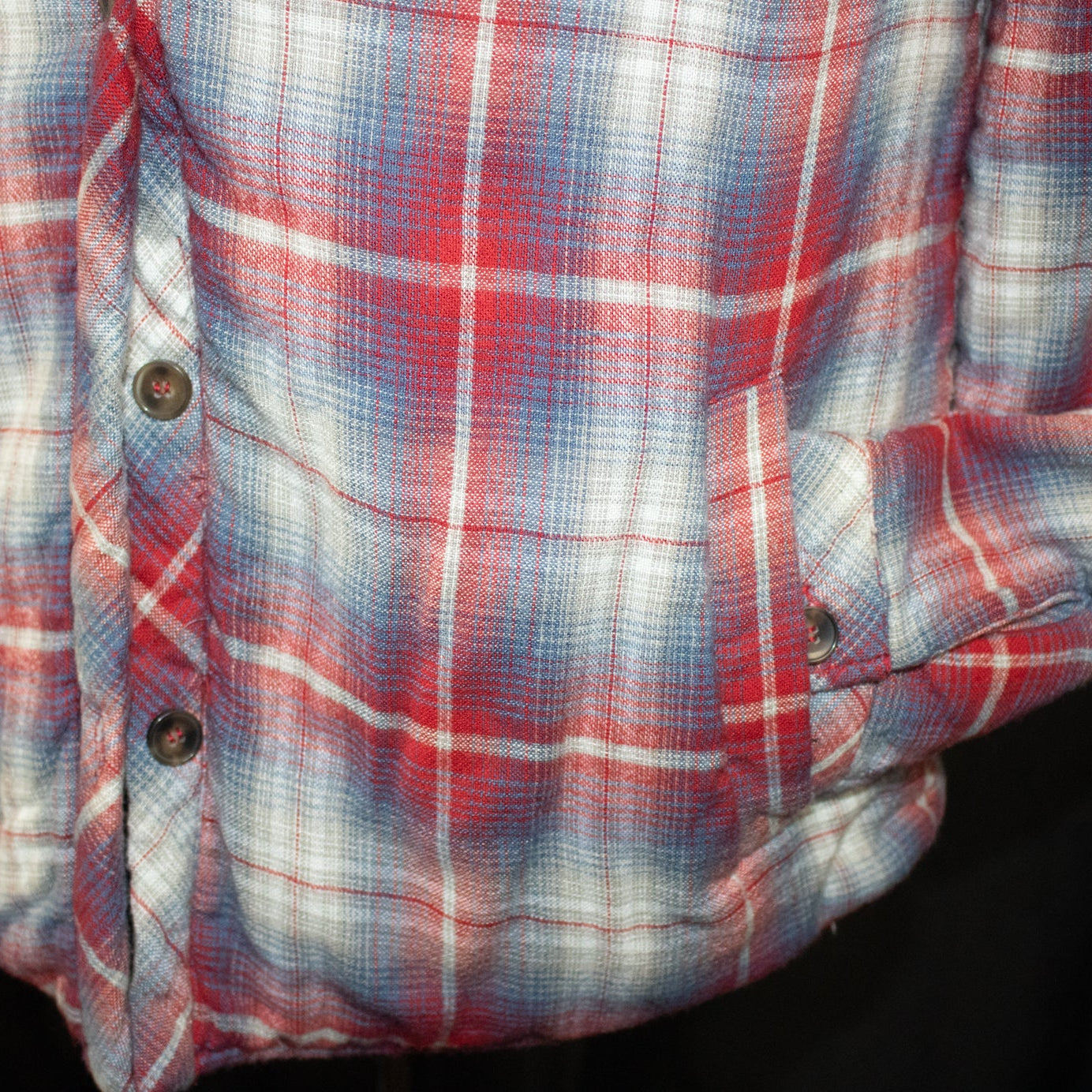 Velvet By Graham & Spencer Red and Blue Flannel with Sherpa Liner Size Small