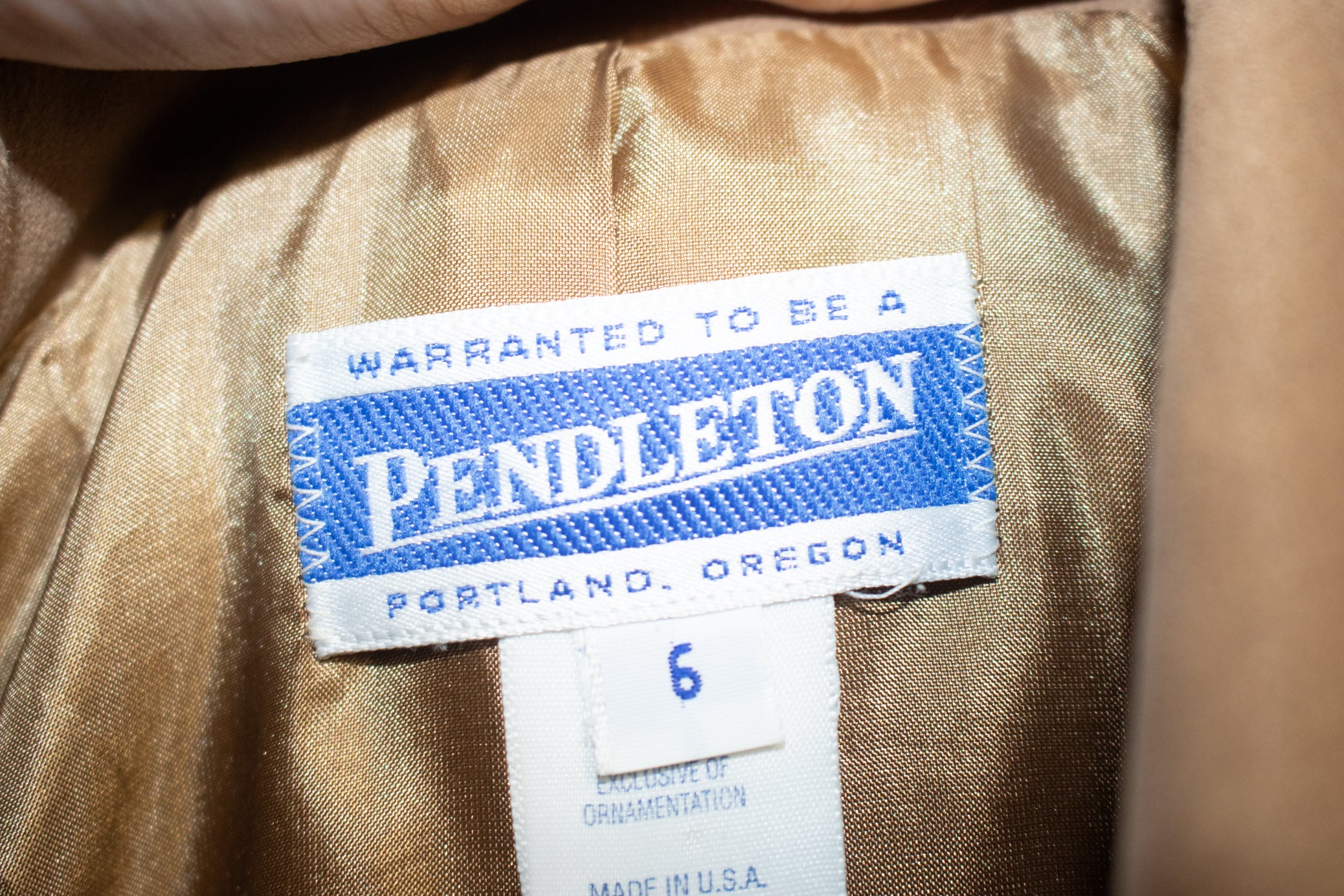 Pendleton Houndstooth Blazer Women Size 6 Suede Trim Western Wool Jacket