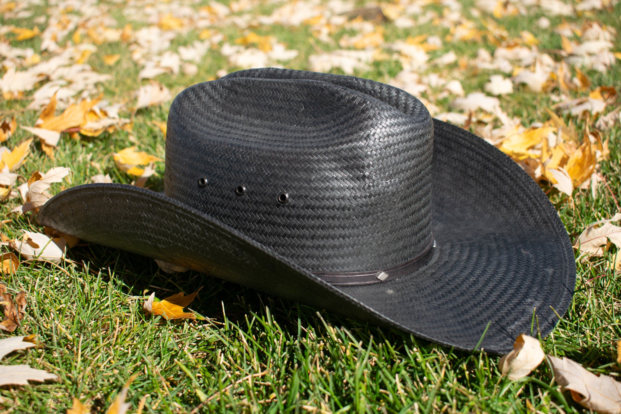 Stallion By Stetson Woven Straw Black Cowboy Hat size M