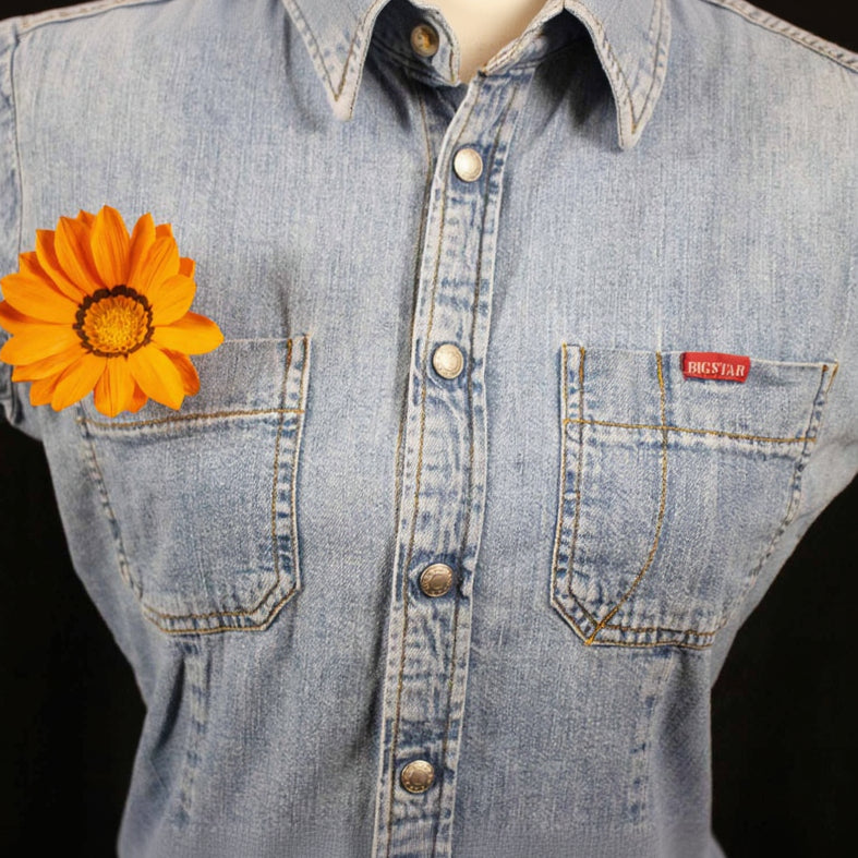 Big Star Union Made Snap Top Denim Western Cowgirl Shirt